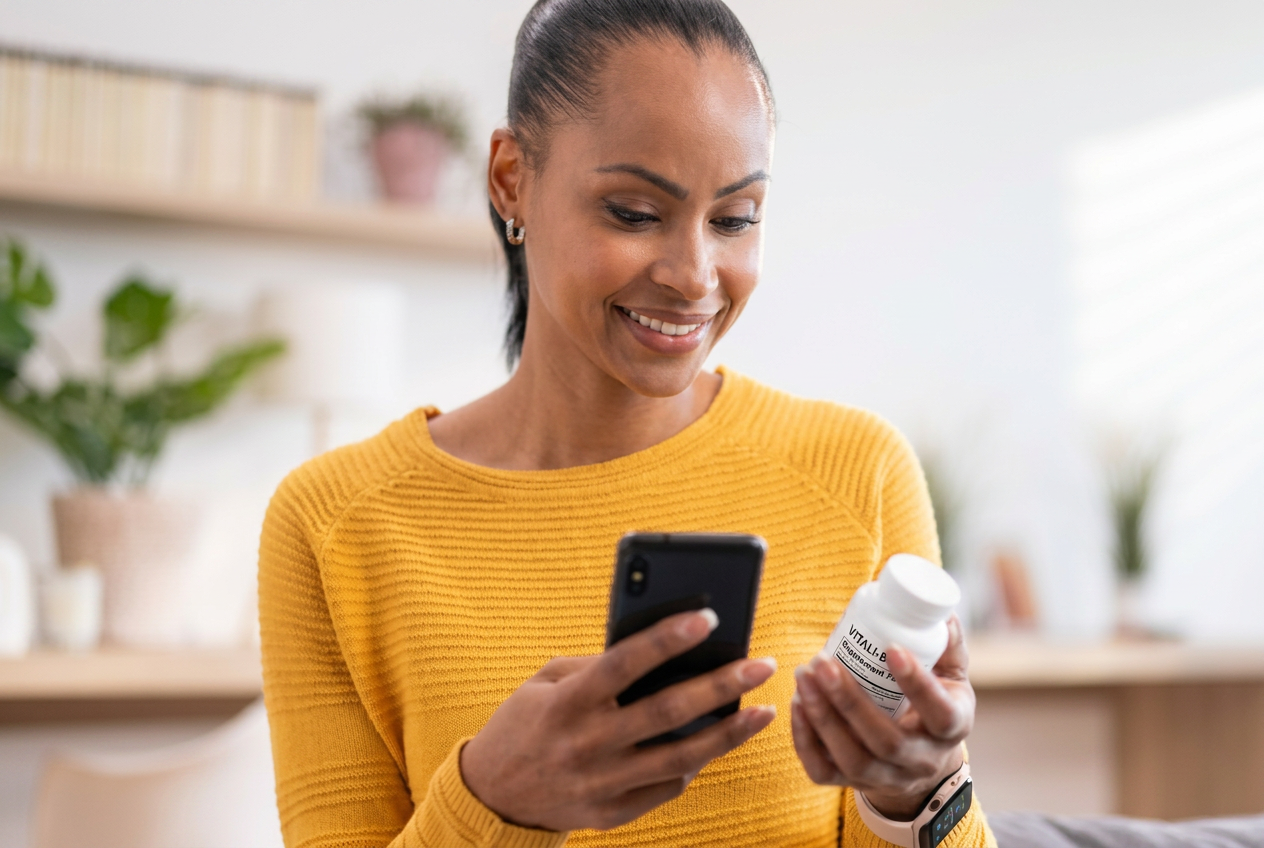 Customer using the Nutribills partner referral on their phone